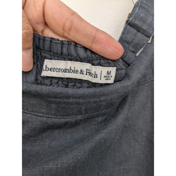 Abercrombie & Fitch Womens Mini Dress Wide Strap Back Smocked Black Size Medium - Picture 3 of 13